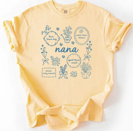 Floral Grandma Mama Nana Personalized Mothers Day Gift T-Shirt/Sweatshirt/Hoodie