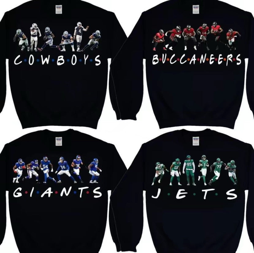 Vintage all football teams players T-Shirt/Sweatshirt/Hoodie