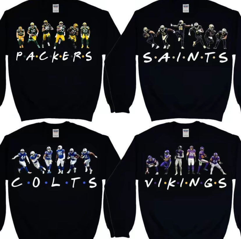 Vintage all football teams players T-Shirt/Sweatshirt/Hoodie