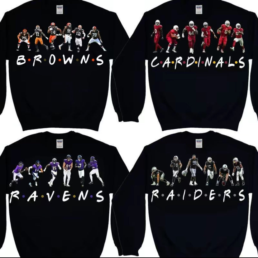 Vintage all football teams players T-Shirt/Sweatshirt/Hoodie