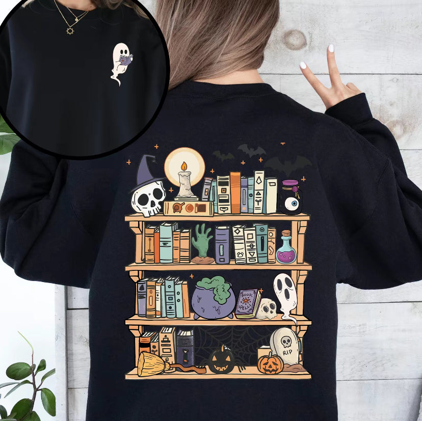 Reading Ghost Halloween Library Spooky T-Shirt/Sweatshirt/Hoodie
