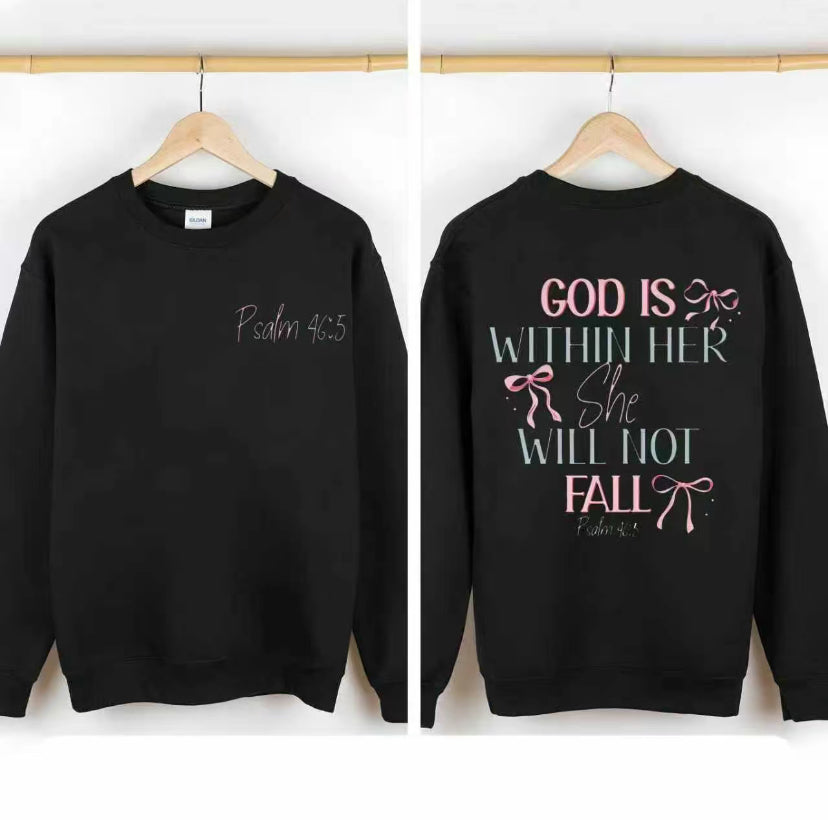 God Is Within Her She Will Not Fall & Psalm 46:5 T-Shirt/Sweatshirt/Hoodie