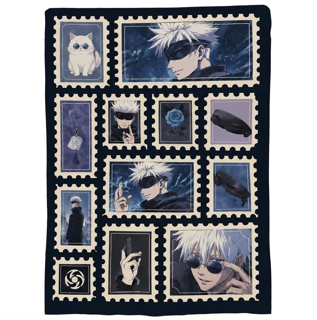 Jujutsu Kaisen Anime Character Collage Flannel Blanket