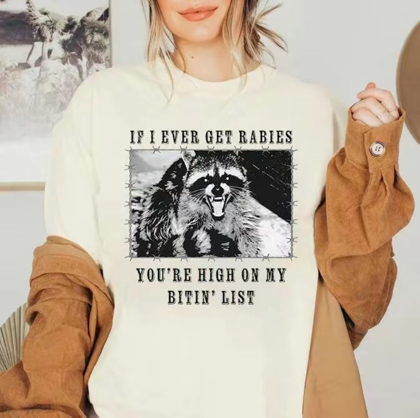 If I Ever Get Rabies Raccoon Trendy T-Shirt/Sweatshirt/Hoodie