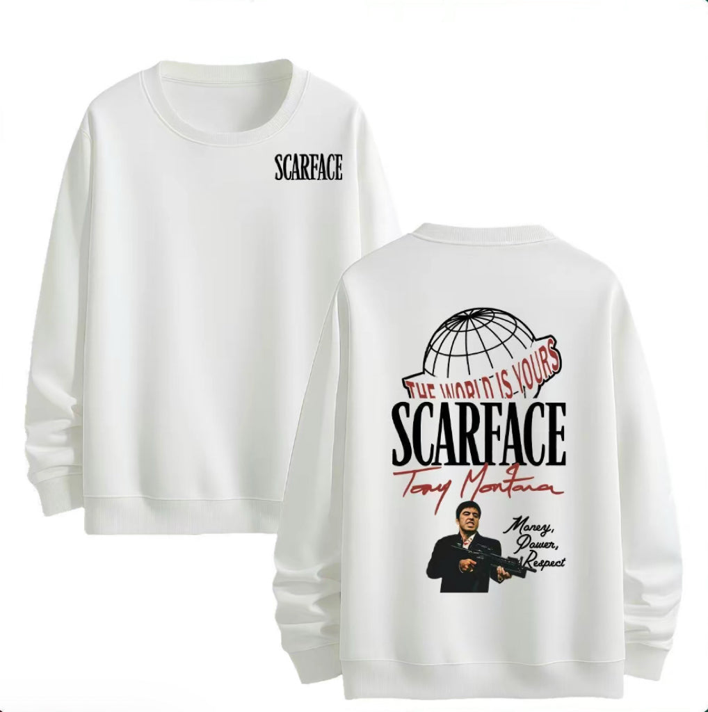 Scarface The World Is Yours Design With Tony Montana 2 Sides T-Shirt/Sweatshirt/Hoodie