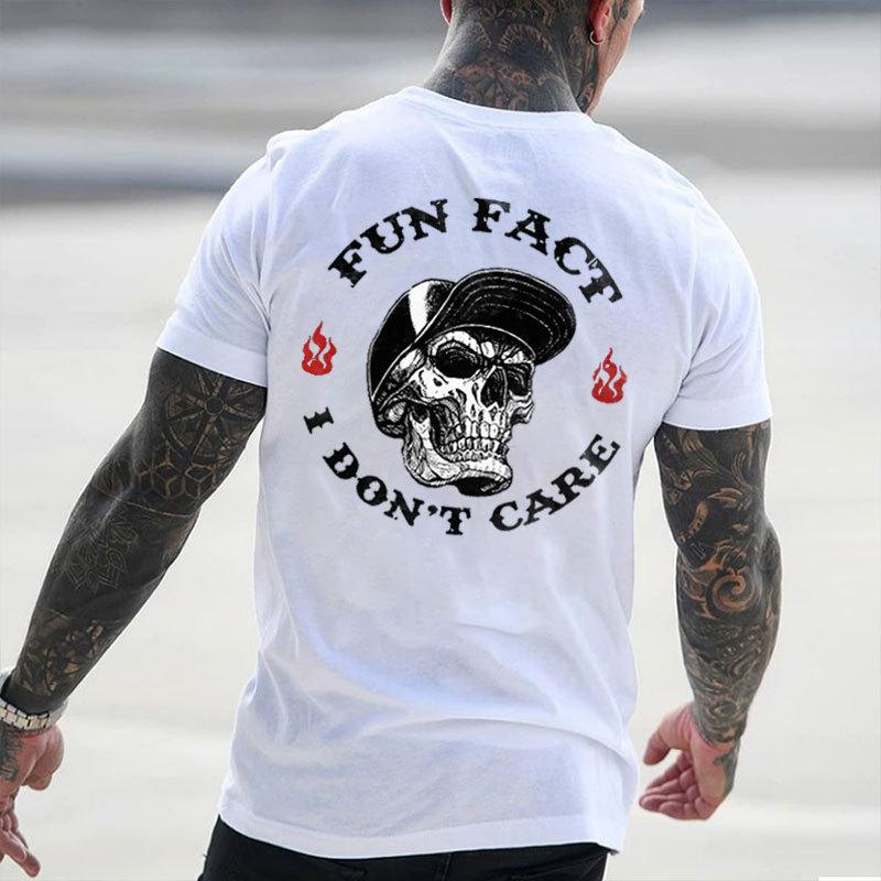 Fun Fact I Don't Care Skull Graphic T-Shirt/Sweatshirt/Hoodie