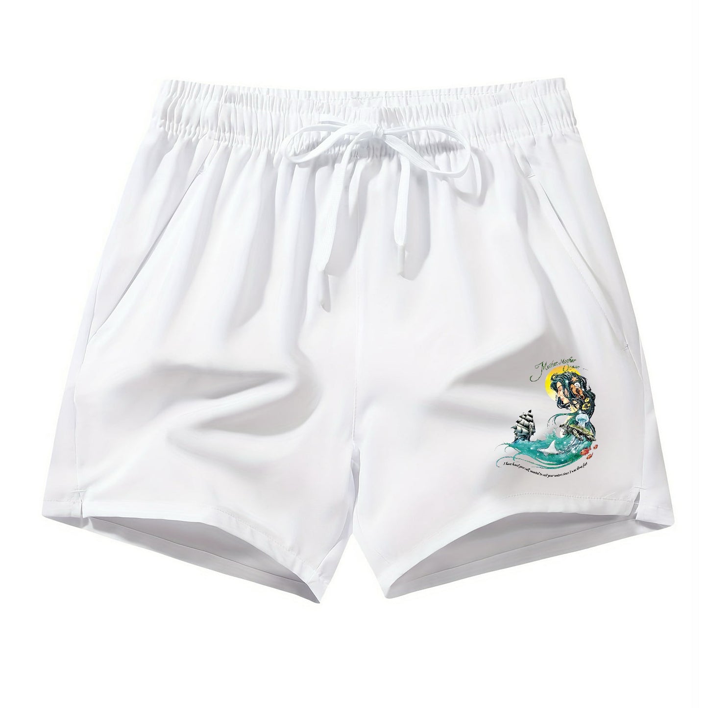 Mother Ocean Jimmy Buffett Drawstring Waist Shorts
