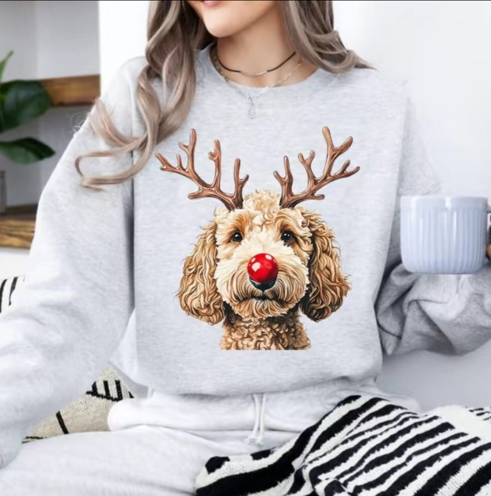 Christmas Reindeer Dog T-Shirt/Sweatshirt/Hoodie