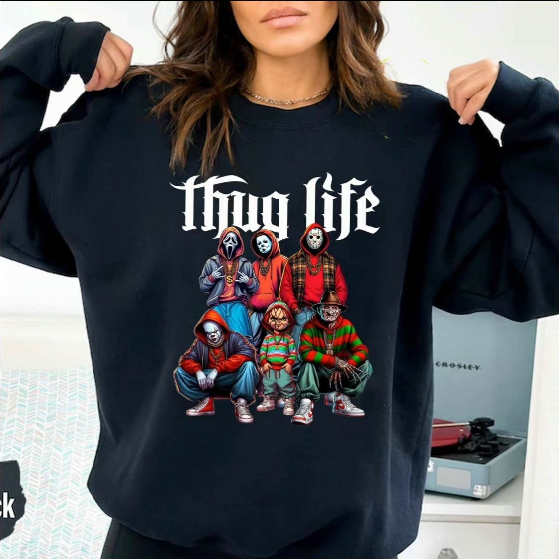 Thug Life Horror Movie Halloween Graphic T-Shirt/Sweatshirt/Hoodie