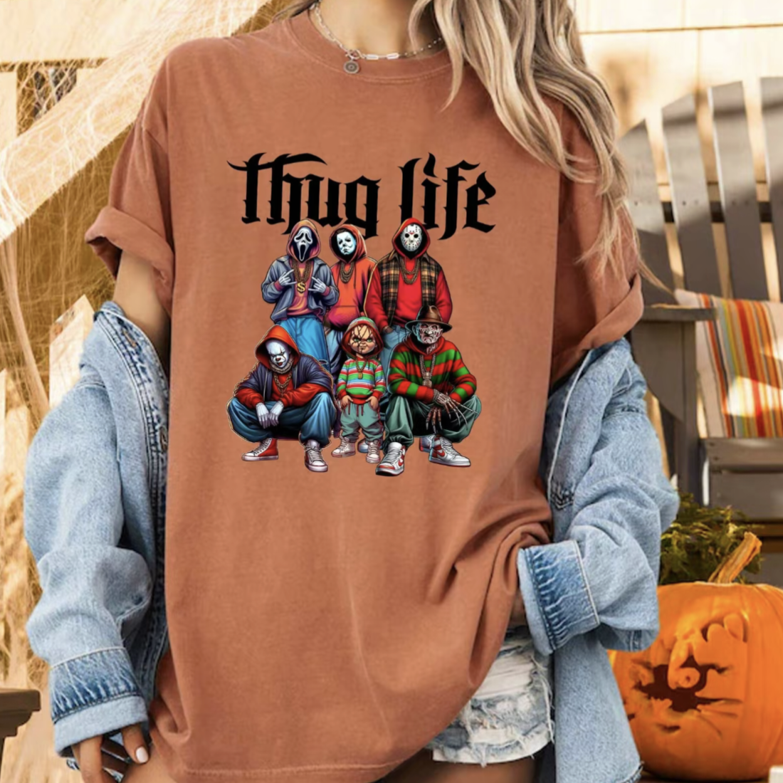 Thug Life Horror Movie Halloween Graphic T-Shirt/Sweatshirt/Hoodie