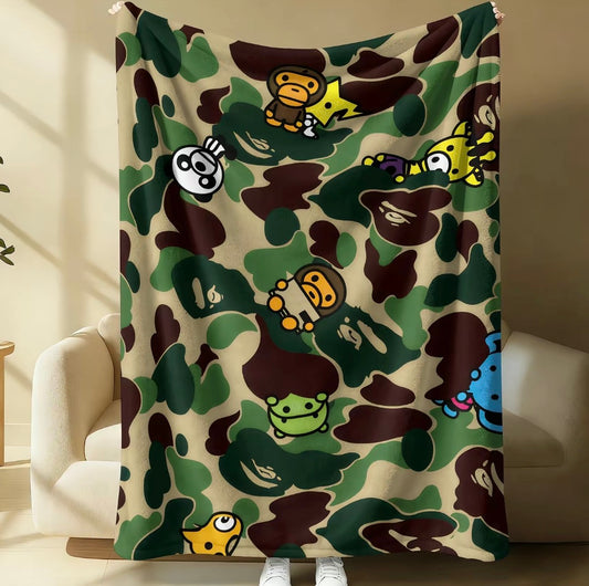 Bold Ape Art Cool Character Design Flannel Blanket