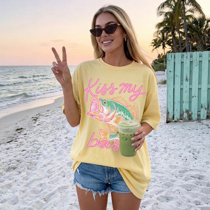 Kiss My Bass Fish Trendy Summer T-Shirt/Sweatshirt/Hoodie