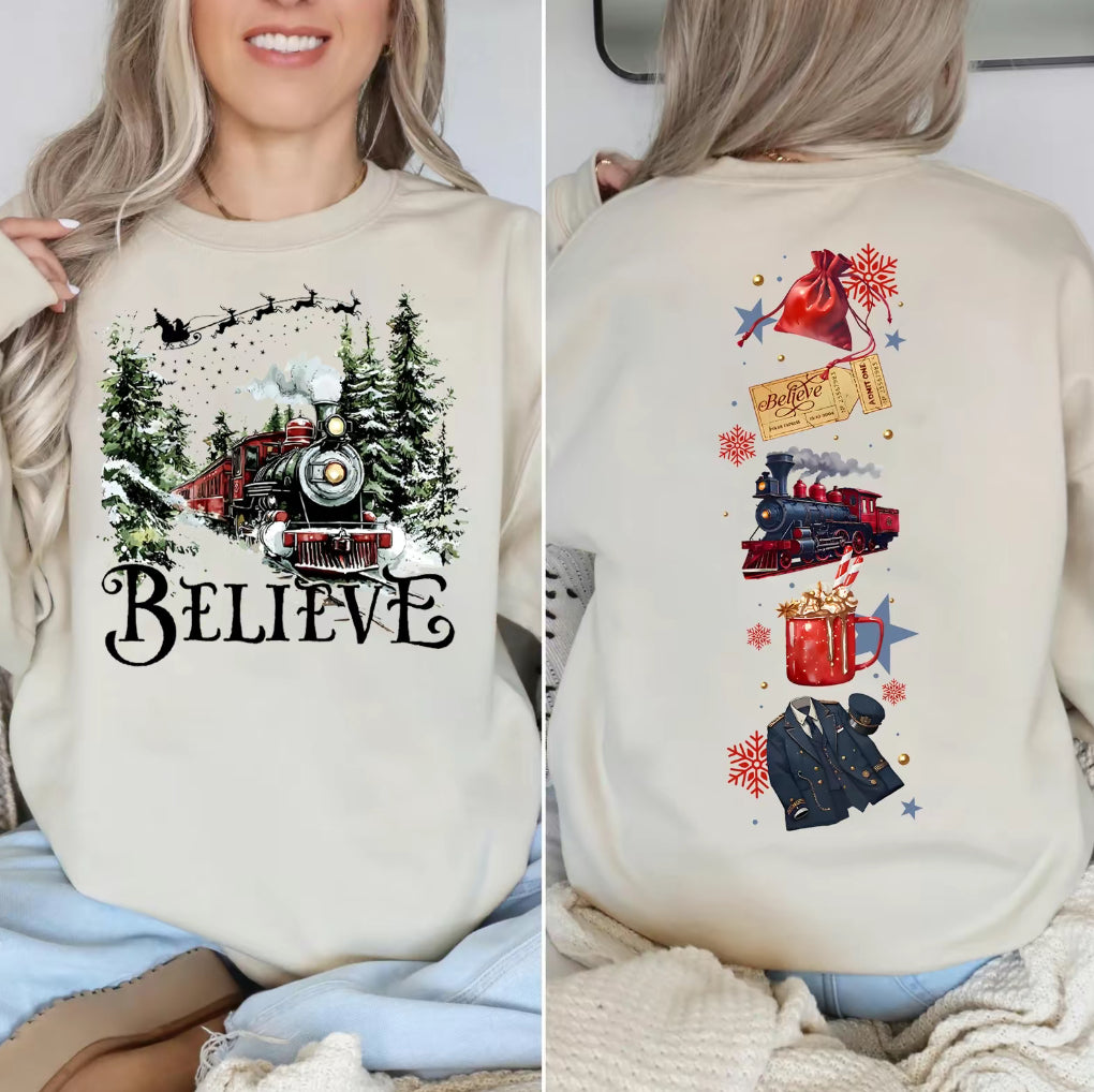 Polar Express Believe Movie Retro 90s Christmas T-Shirt/Sweatshirt/Hoodie