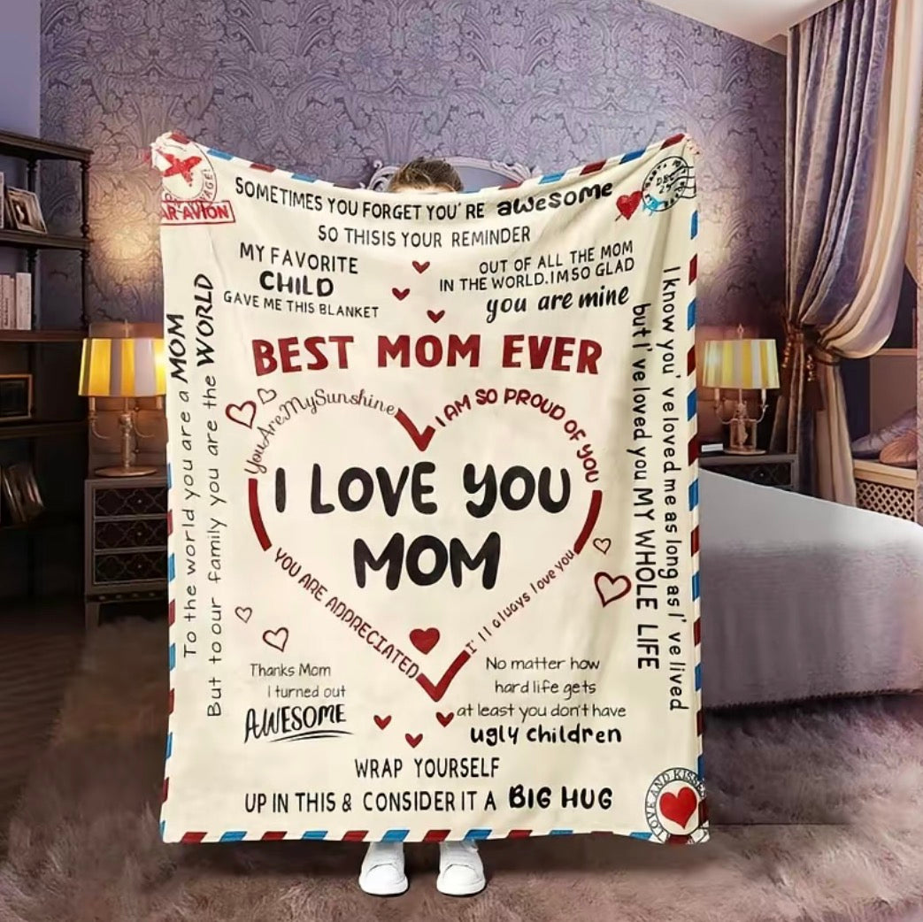 Letter To Mom Best Mom Ever Flannel Blanket