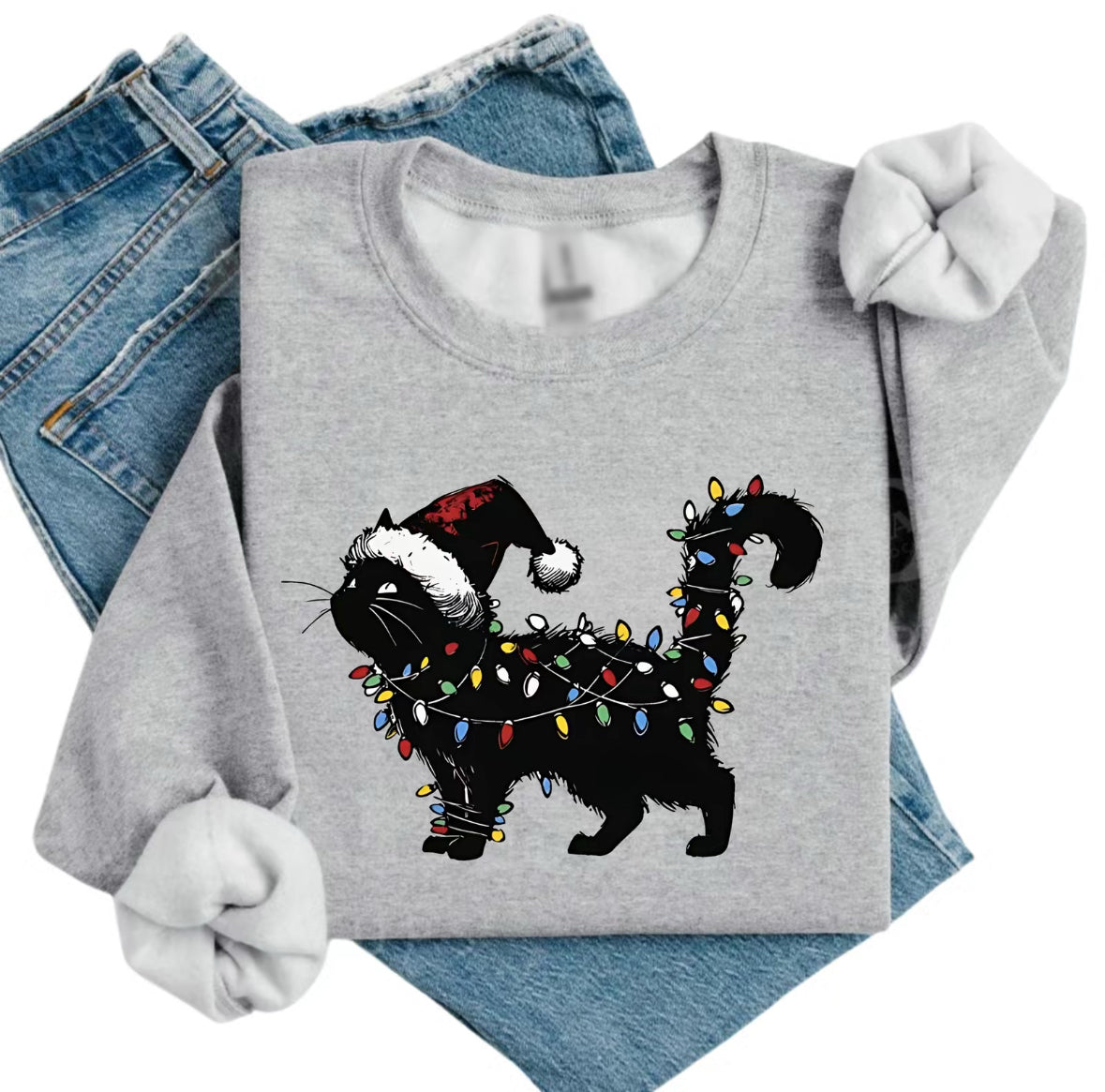 Cute Black Cat Christmas Retro Winter Vibes T-Shirt/Sweatshirt/Hoodie