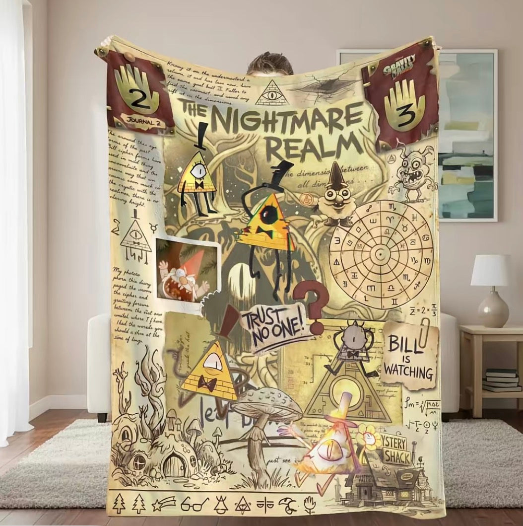 Bill Cipher Film-Themed Flannel Blanket