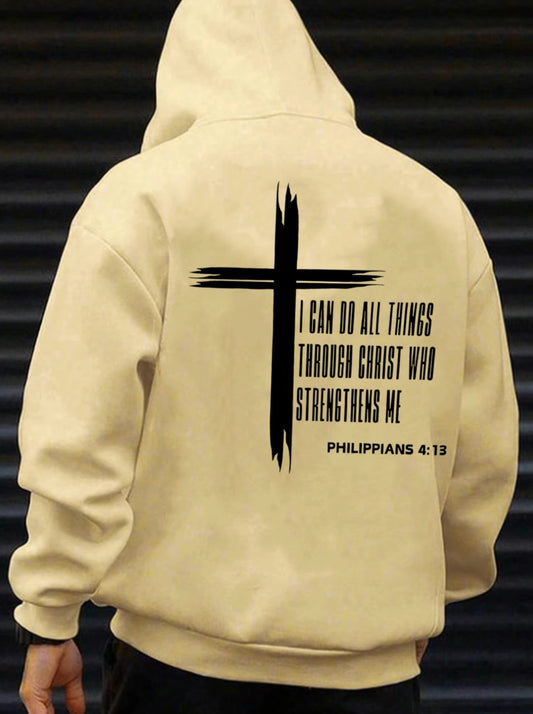 Men's Cross & Letter Print T-Shirt/Sweatshirt/Hoodie