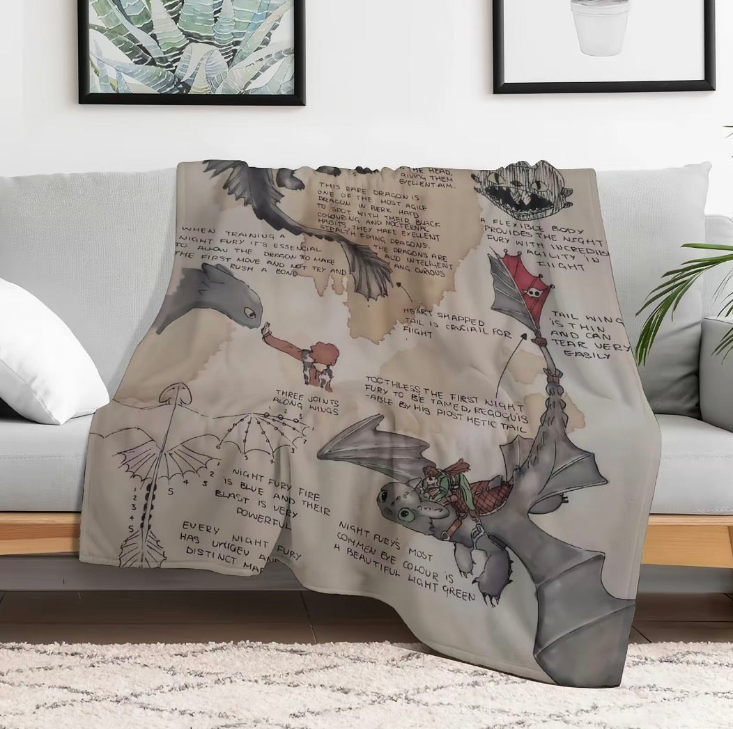 Cute Dragon Home Decor Flannel Blanket