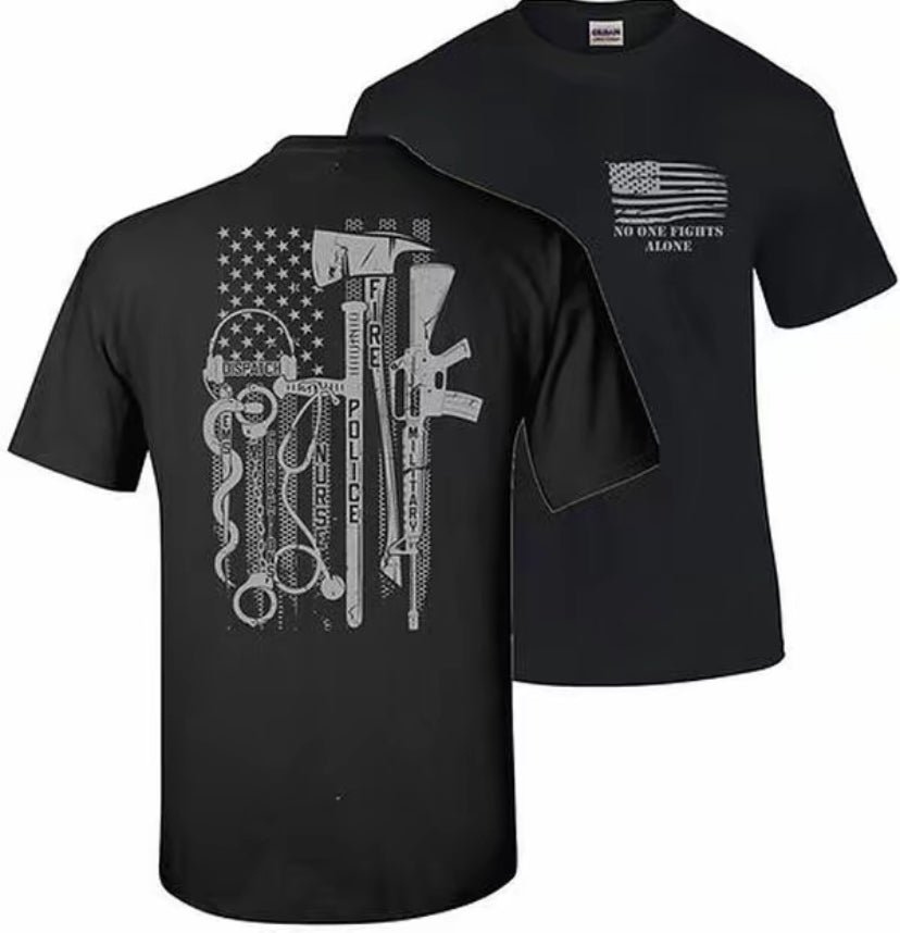 No One Fights Alone Support First Responders T-Shirt/Sweatshirt/Hoodie
