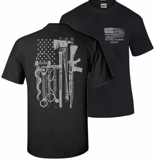 No One Fights Alone Support First Responders T-Shirt/Sweatshirt/Hoodie