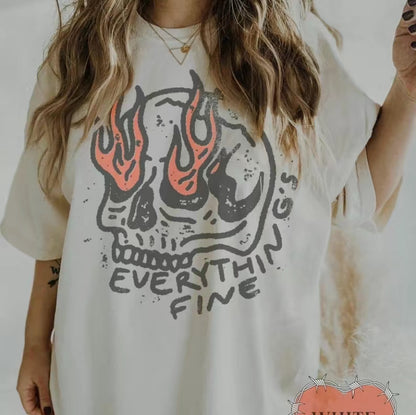 Everything Is Fine Retro Skeleton T-Shirt/Sweatshirt/Hoodie