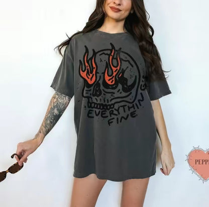 Everything Is Fine Retro Skeleton T-Shirt/Sweatshirt/Hoodie