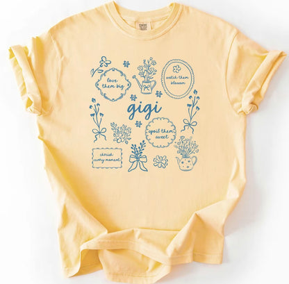 Floral Grandma Mama Nana Personalized Mothers Day Gift T-Shirt/Sweatshirt/Hoodie