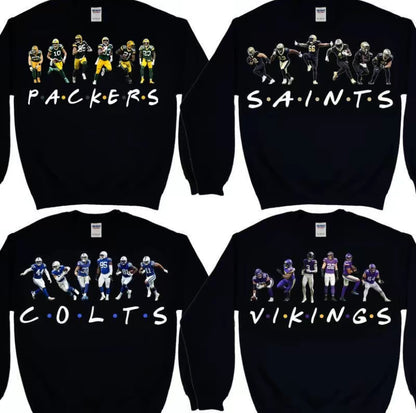 Vintage all football teams players T-Shirt/Sweatshirt/Hoodie