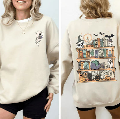 Reading Ghost Halloween Library Spooky T-Shirt/Sweatshirt/Hoodie