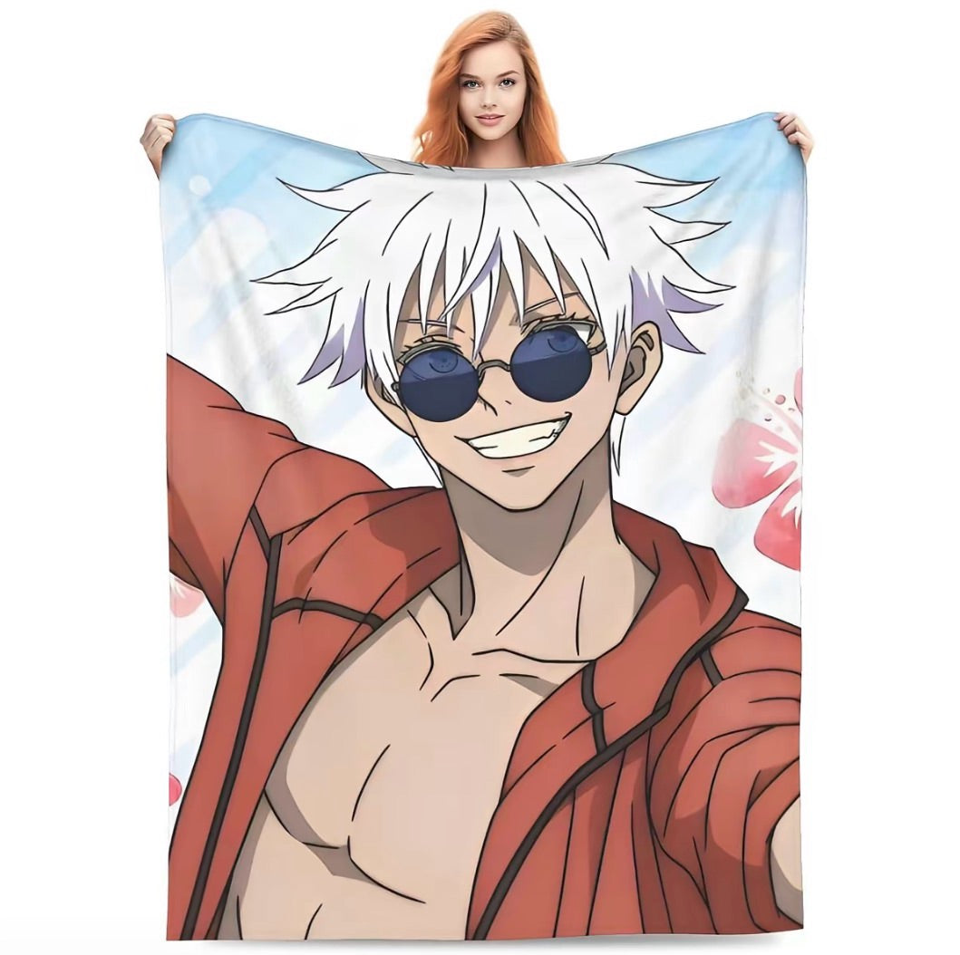 Gojo Satoru Cover Anime Jujutsu Kaisen Flannel Blanket