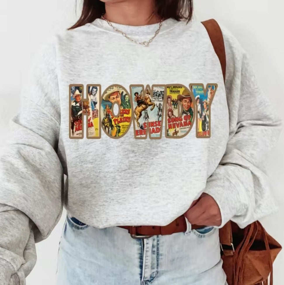 Howdy Vintage Collage Western Outfits T-Shirt/Sweatshirt/Hoodie