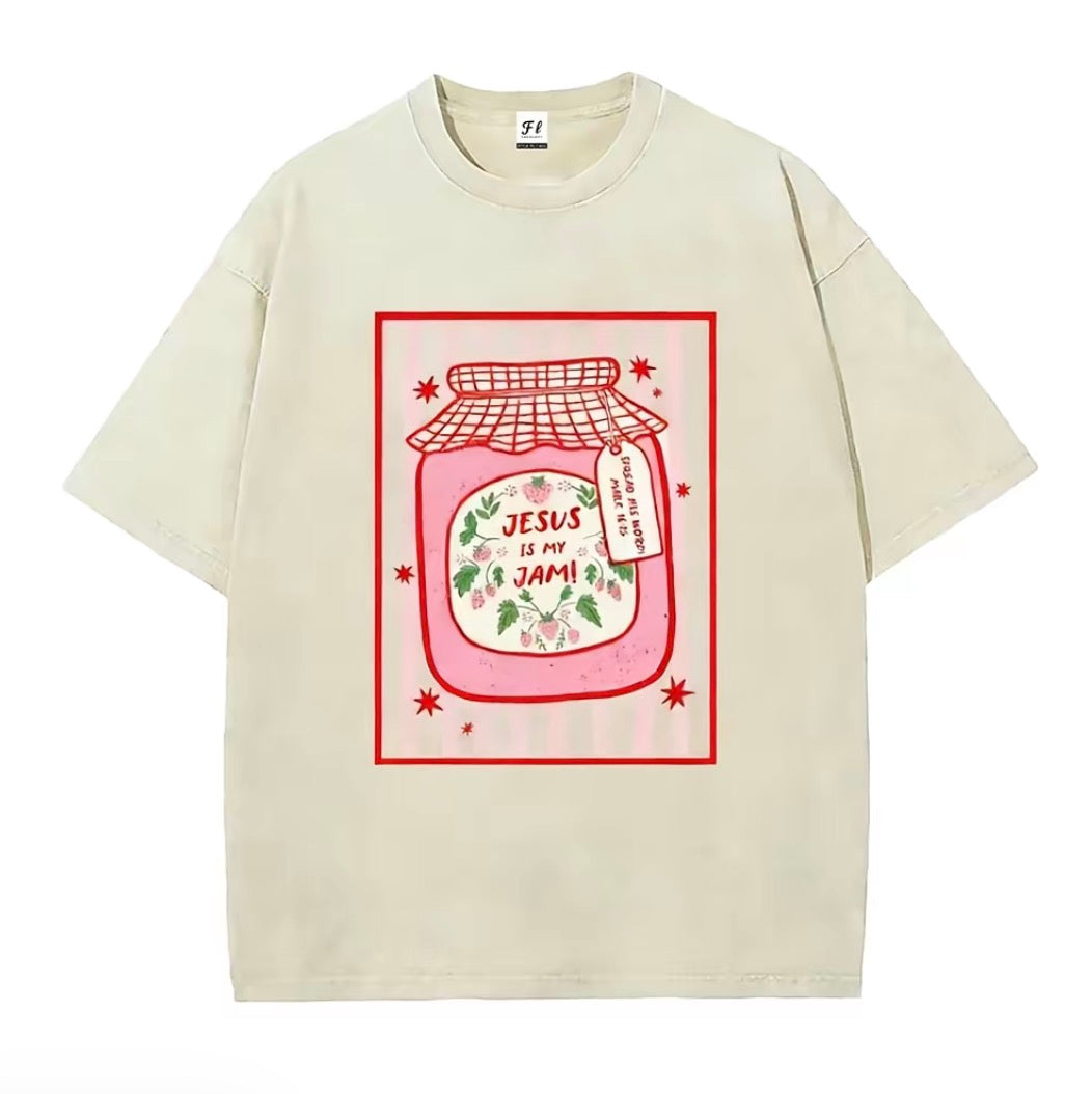 Jesus Is My Jam Strawberry Jam Jar Graphic T-Shirt/Sweatshirt/Hoodie