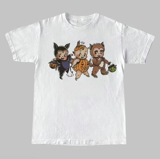 Kewpie Halloween Trick Or Treating Retro Pumpkin Bat T-Shirt/Sweatshirt/Hoodie