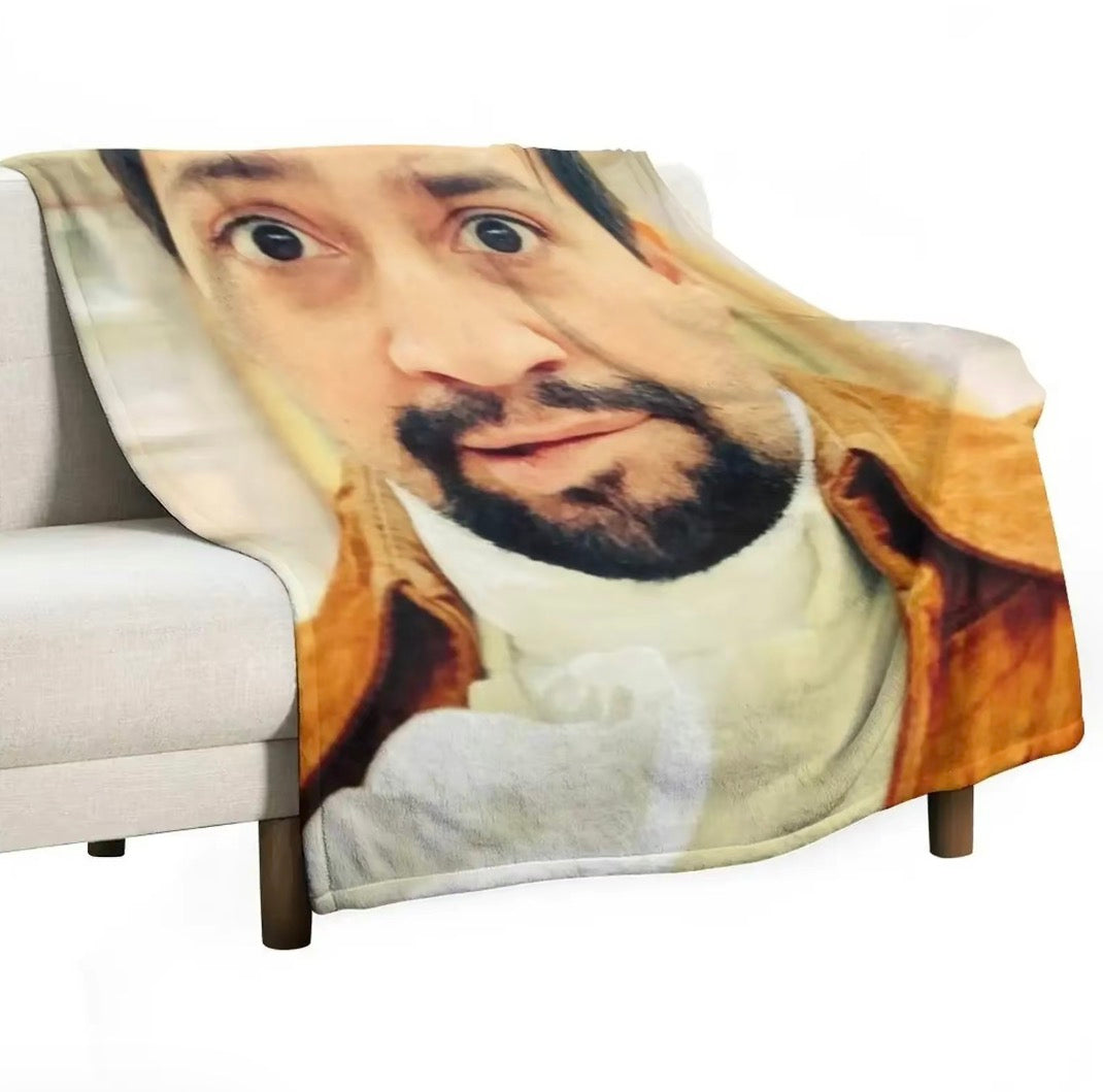 Lin Manuel Miranda Biting His Lip Flannel Blanket