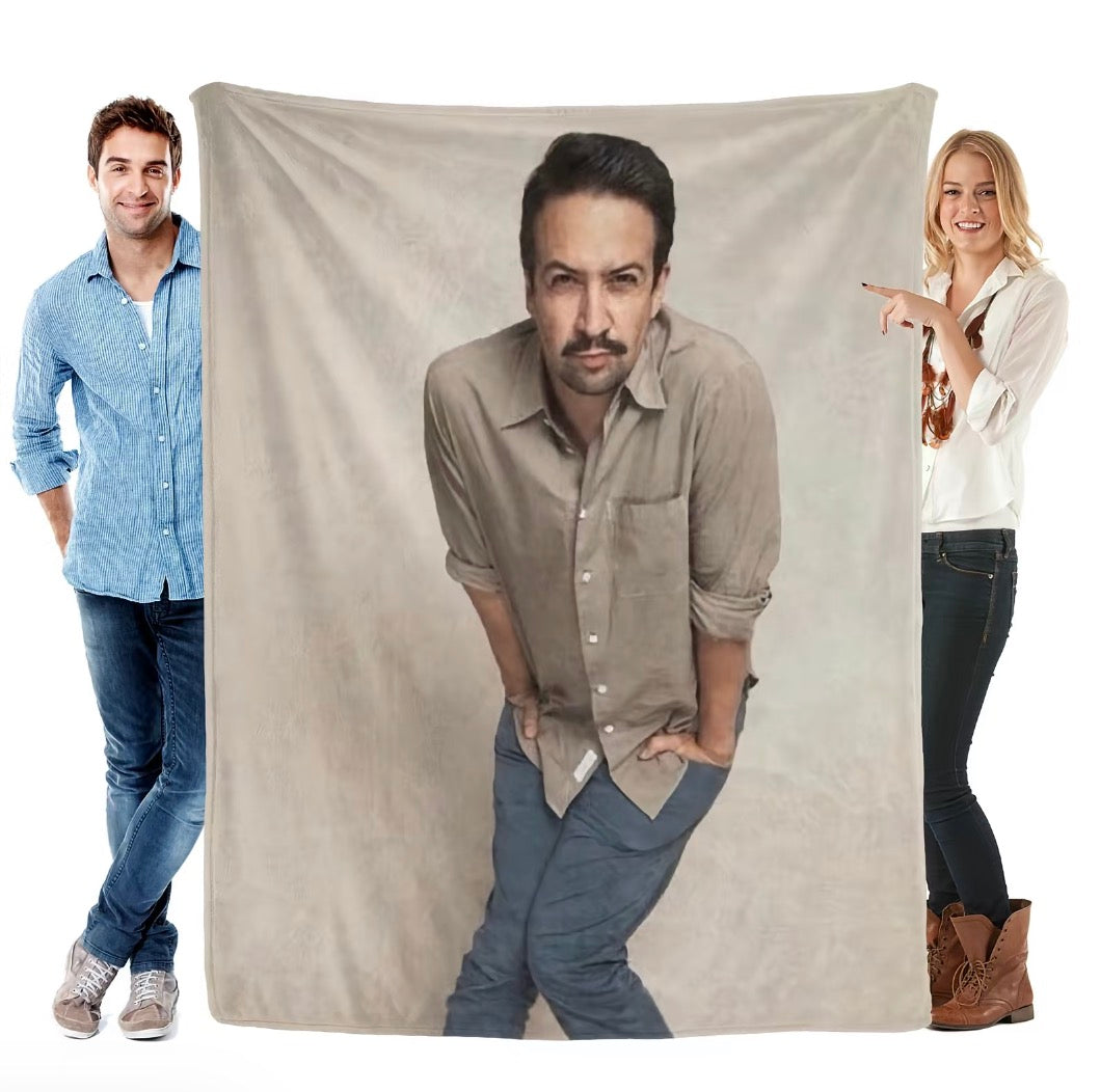 Lin Manuel Miranda Biting His Lip Flannel Blanket
