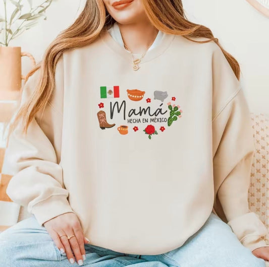 Mama Hecha en Mexico Embroidered T-Shirt/Sweatshirt/Hoodie