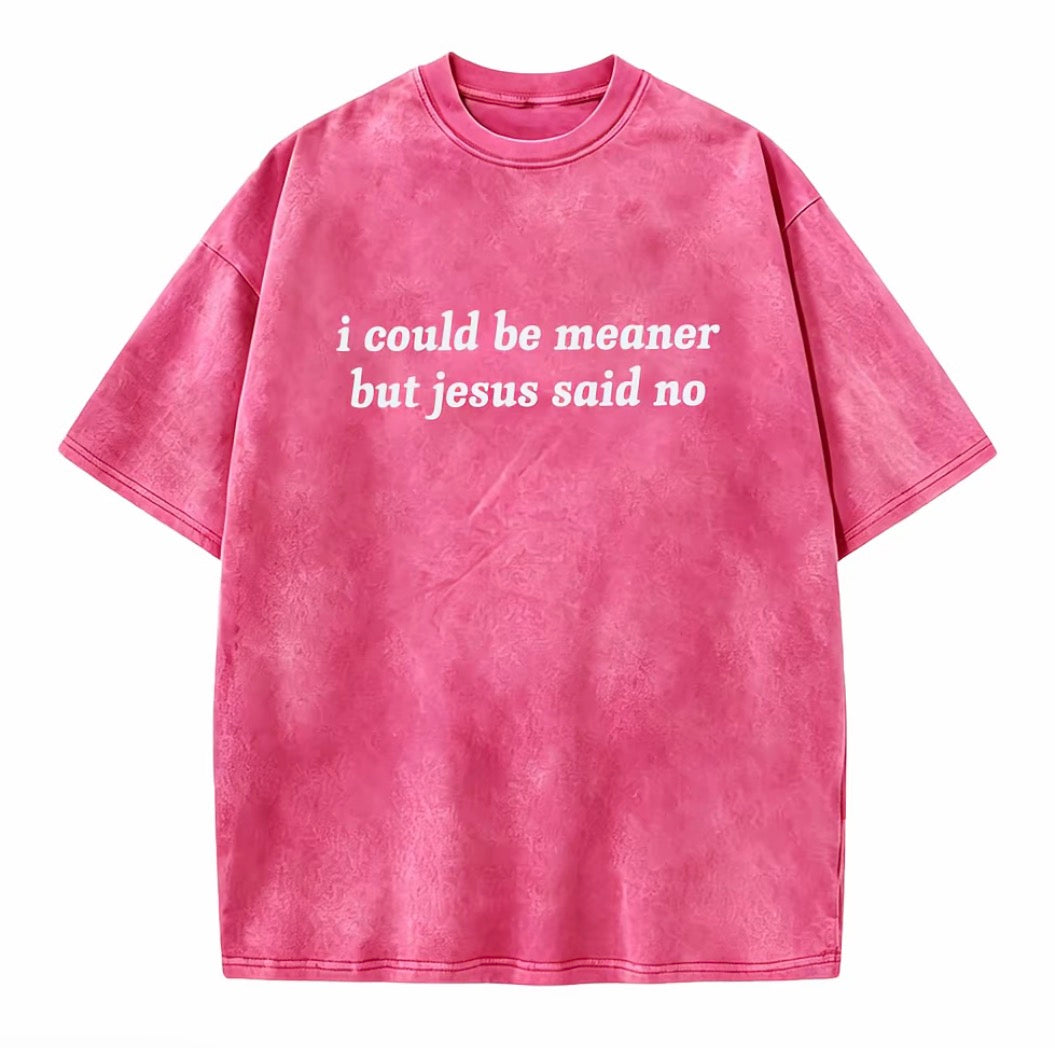 I Could Be Meaner But Jesus Said No Washed T-Shirt/Sweatshirt/Hoodie