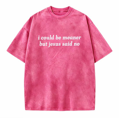I Could Be Meaner But Jesus Said No Washed T-Shirt/Sweatshirt/Hoodie