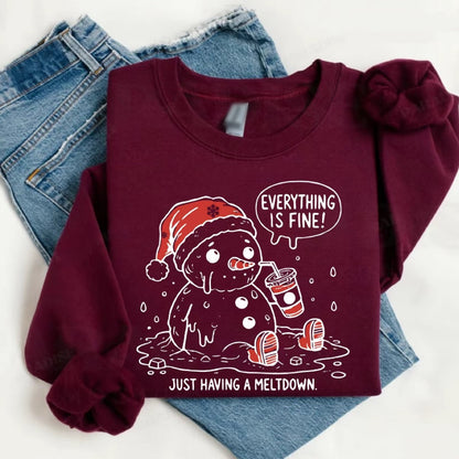 Having A Meltdown Cute Snowman Christmas T-Shirt/Sweatshirt/Hoodie