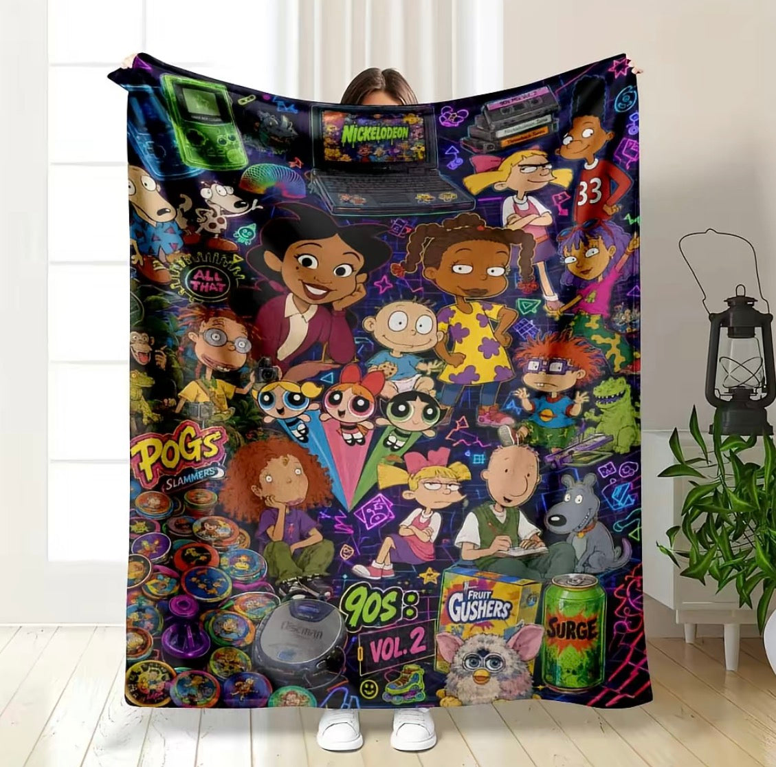 Retro Neon Pop Art Nostalgic Blanket