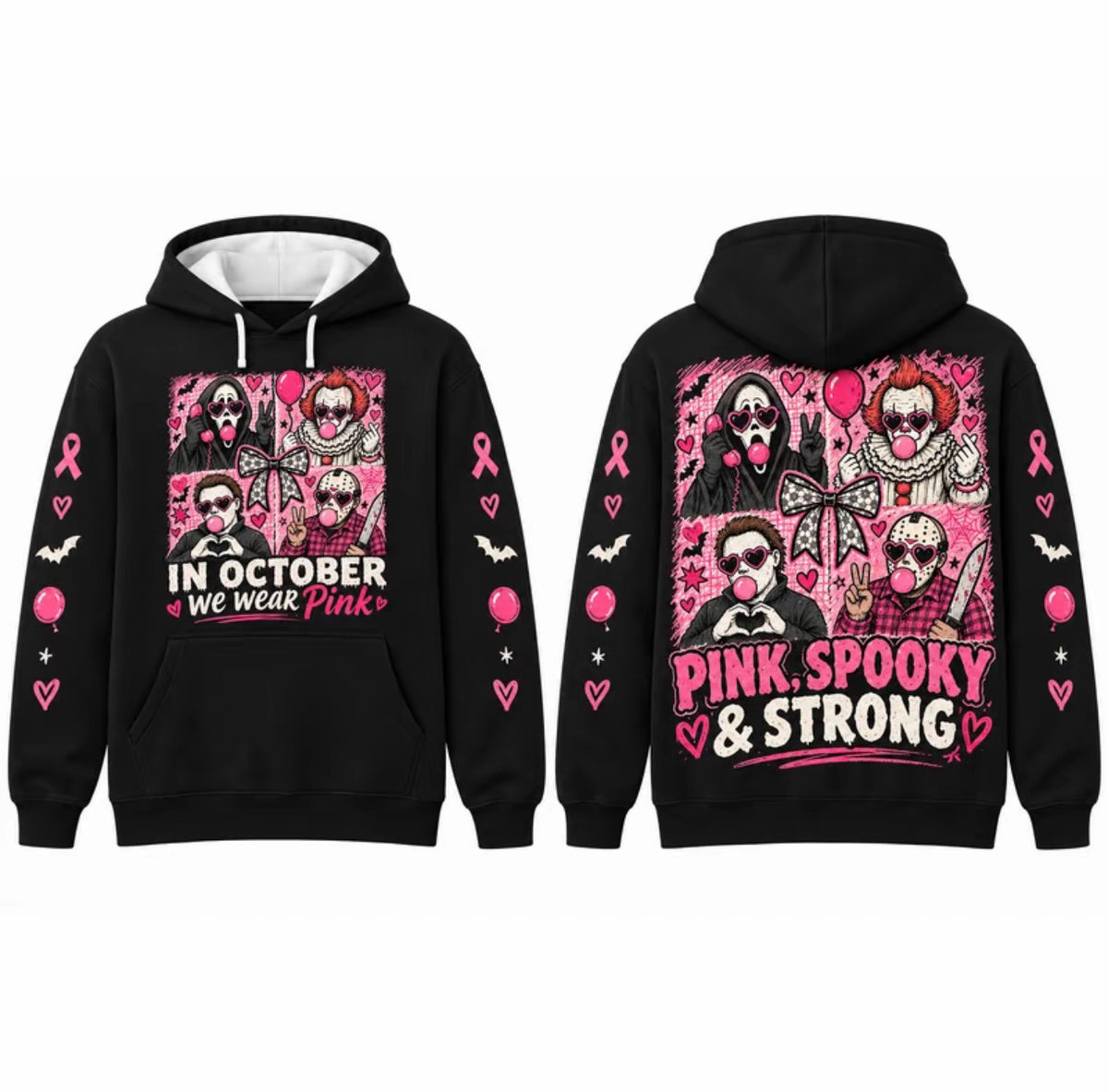 Unisex Pink Breast Cancer Awareness Horror T-Shirt/Sweatshirt/Hoodie