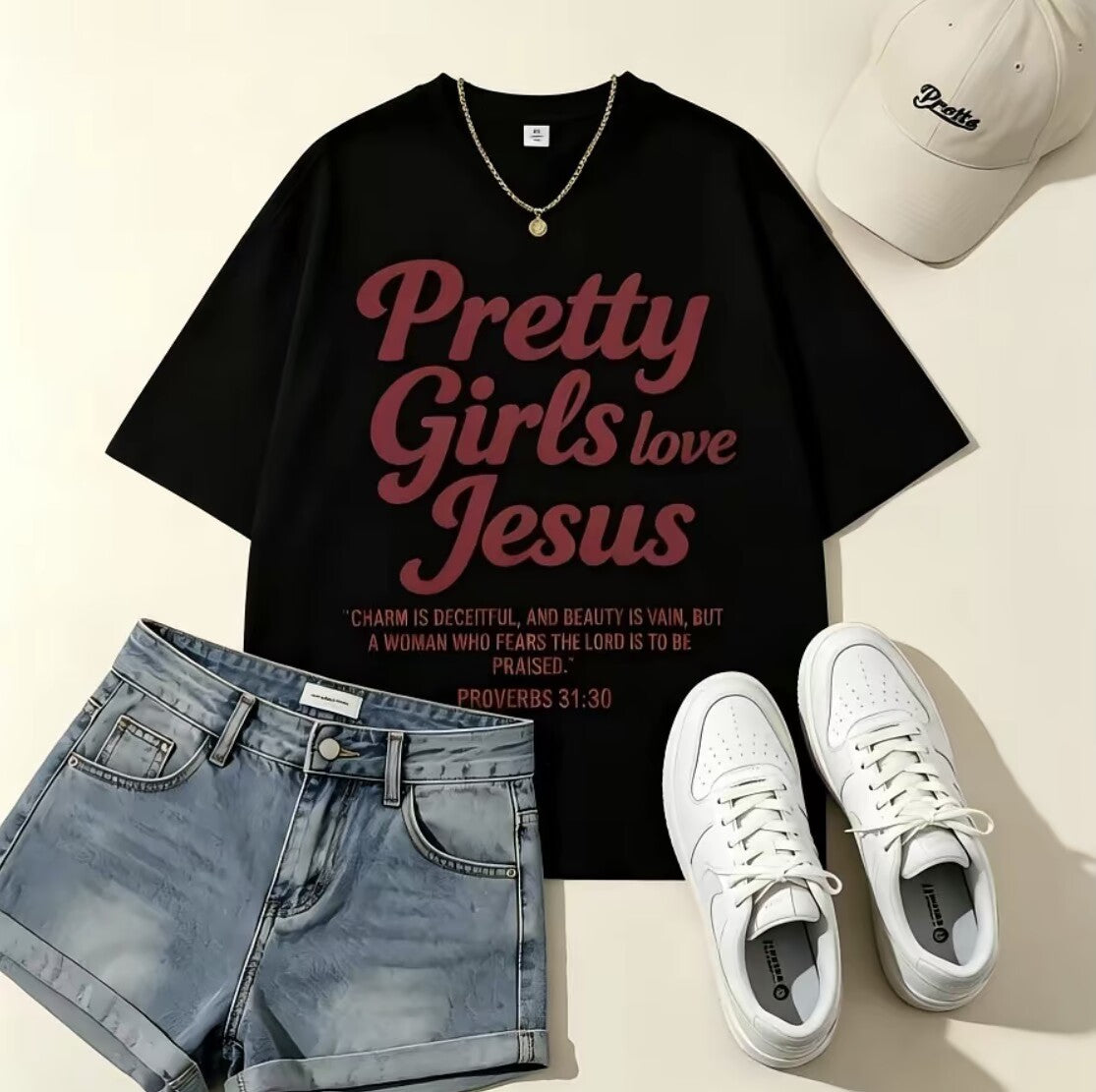 Pretty Girls Loves Jesus Vintage Graphic T-Shirt/Sweatshirt/Hoodie