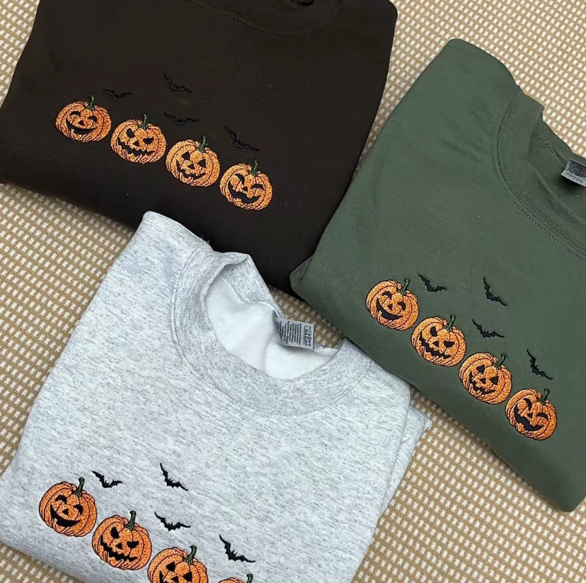 Vintage Pumpkins Spooky Embroidered T-Shirt/Sweatshirt/Hoodie