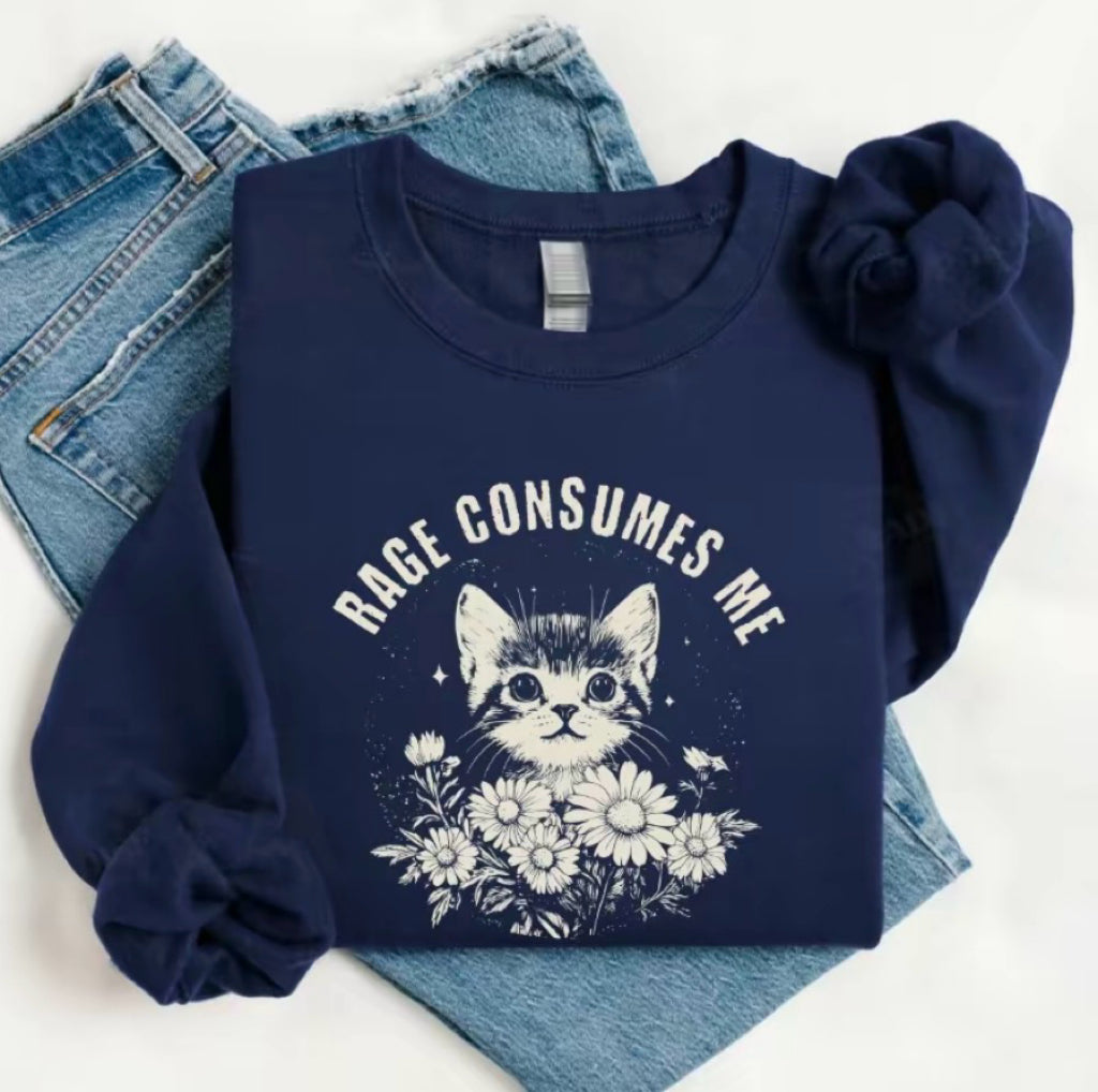 Rage Consumes Me Cat Meme T-Shirt/Sweatshirt/Hoodie