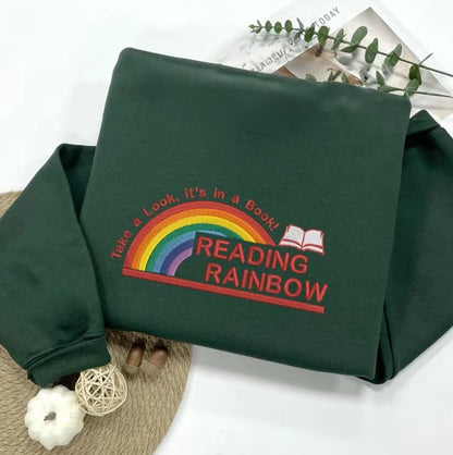 Reading Rainbow Embroidered T-Shirt/Sweatshirt/Hoodie