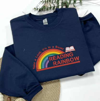 Reading Rainbow Embroidered T-Shirt/Sweatshirt/Hoodie