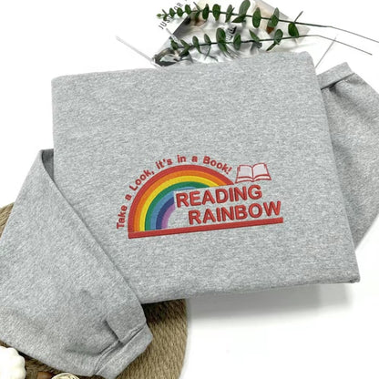 Reading Rainbow Embroidered T-Shirt/Sweatshirt/Hoodie