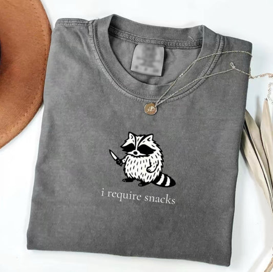 I Require Snacks Raccoon T-Shirt/Sweatshirt/Hoodie