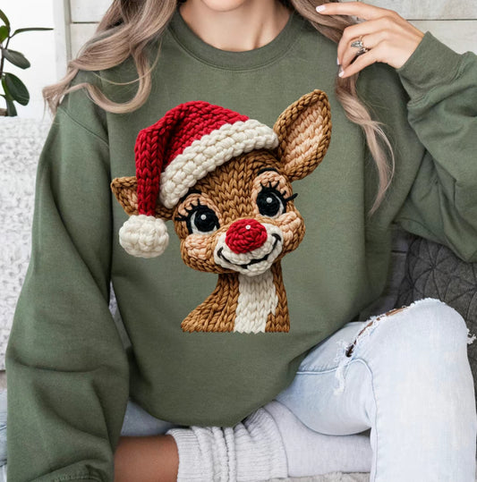 Red Nose Reindeer Santa Hat Christmas T-Shirt/Sweatshirt/Hoodie