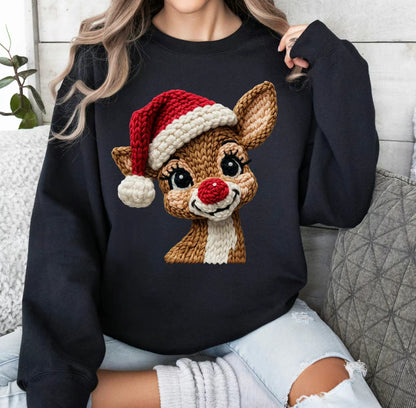 Red Nose Reindeer Santa Hat Christmas T-Shirt/Sweatshirt/Hoodie